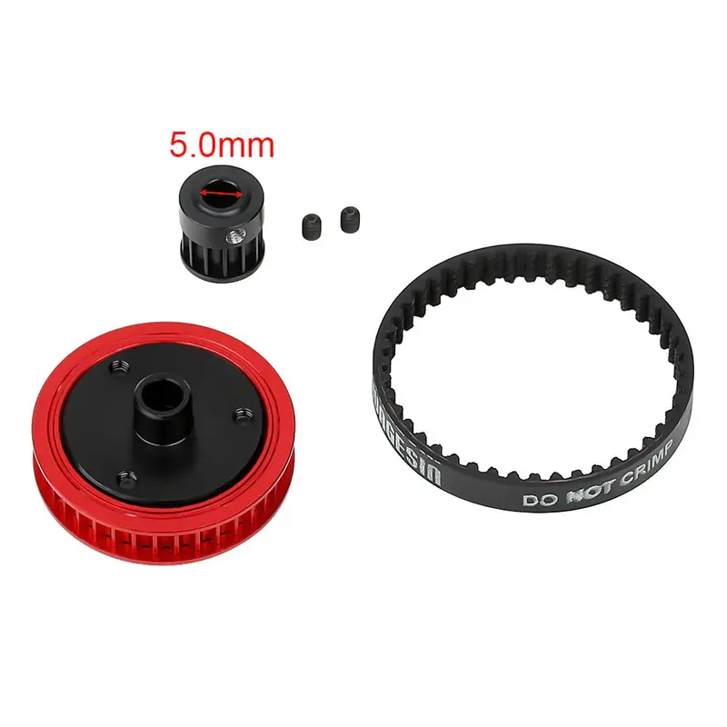 5.0Mm Belt Drive Transmission Gears System For 1/10 Rc Car Crawler Axial Scx10 & Scx10 Ii 90046 Upgrade Parts - Red 1