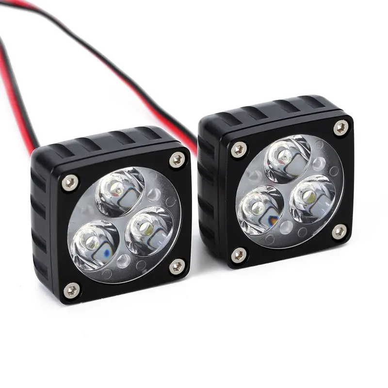 5-13V 28X28mm Super Bright A-Pillar Light Square Lamp For 1/6 1/8 Rc Crawler Car Axial Scx6 Wraith Upgrade Parts - 2Pc Set 1