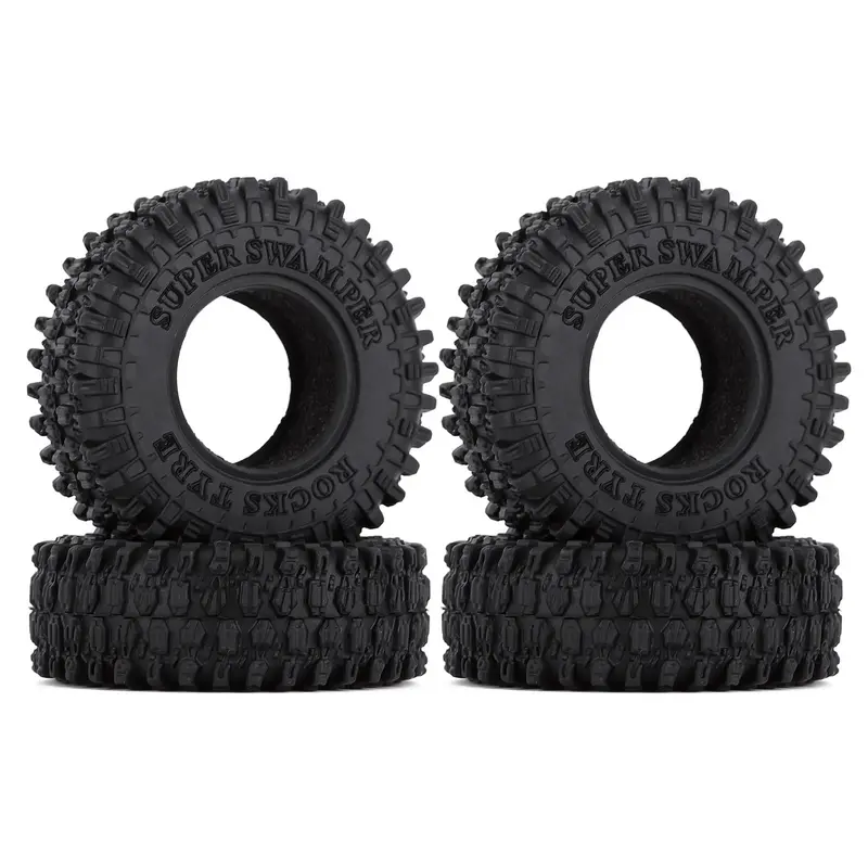 52*18Mm 1.0" Soft Rubber All Terrain Wheel Tires For 1/24 Rc Crawler Car Axial Scx24 90081 Axi00002 Deadbolt - 4Pc Set 1
