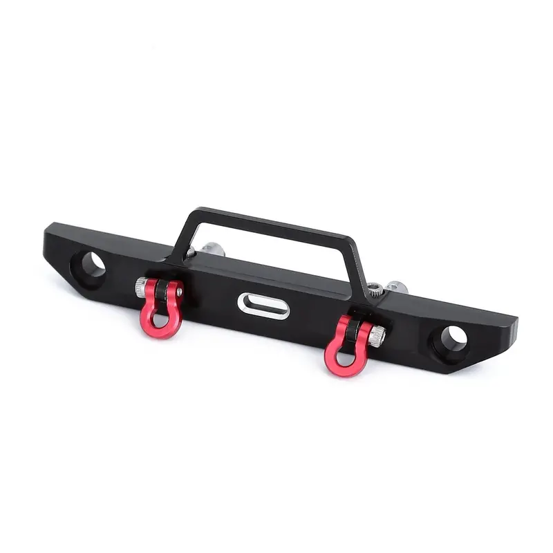 58*15Mm Metal Front Bumper With Hook For 1/24 Rc Crawler Car Axial Scx24 90081 Upgrade Parts -1 Set Black 1