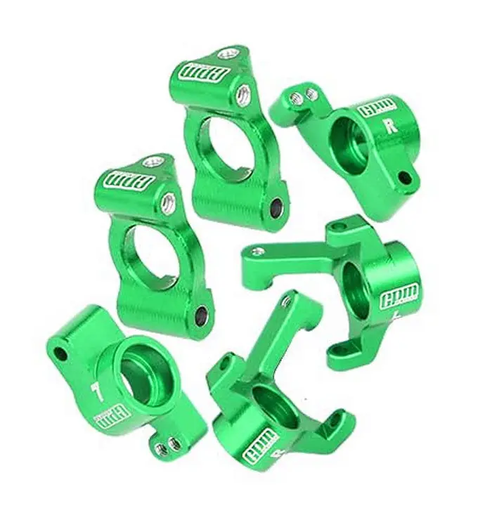 7075 Alloy Front Caster Blocks + Front Knuckle Arm + Rear Hubs Aluminium Upgrade Combo For Losi 1:24 Micro-B 2Wd Buggy Rtr-Los00007 / 1:28 Micro-T 2S 2Wd Rtr Stadium Truck-Los-1392 Upgrades - Green 1