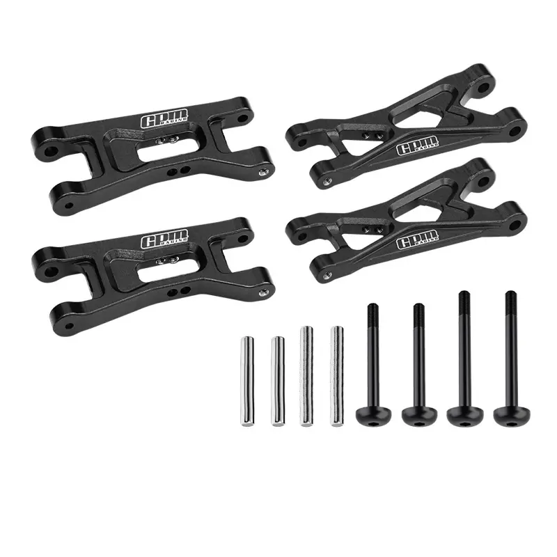 7075 Alloy Front & Rear Lower Arms Aluminium Upgrade Combo For Losi 1:24 Micro-B 2Wd Buggy Rtr-Los00007 / 1:28 Micro-T 2S 2Wd Rtr Stadium Truck-Los-1392 Upgrades - Black 1