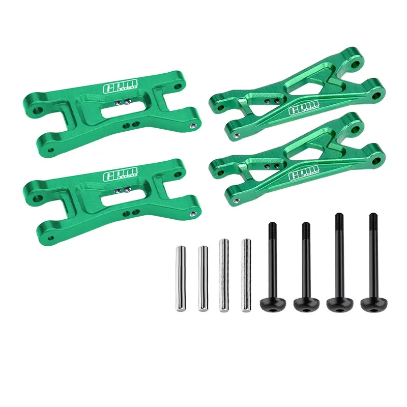 7075 Alloy Front & Rear Lower Arms Aluminium Upgrade Combo For Losi 1:24 Micro-B 2Wd Buggy Rtr-Los00007 / 1:28 Micro-T 2S 2Wd Rtr Stadium Truck-Los-1392 Upgrades - Green 1