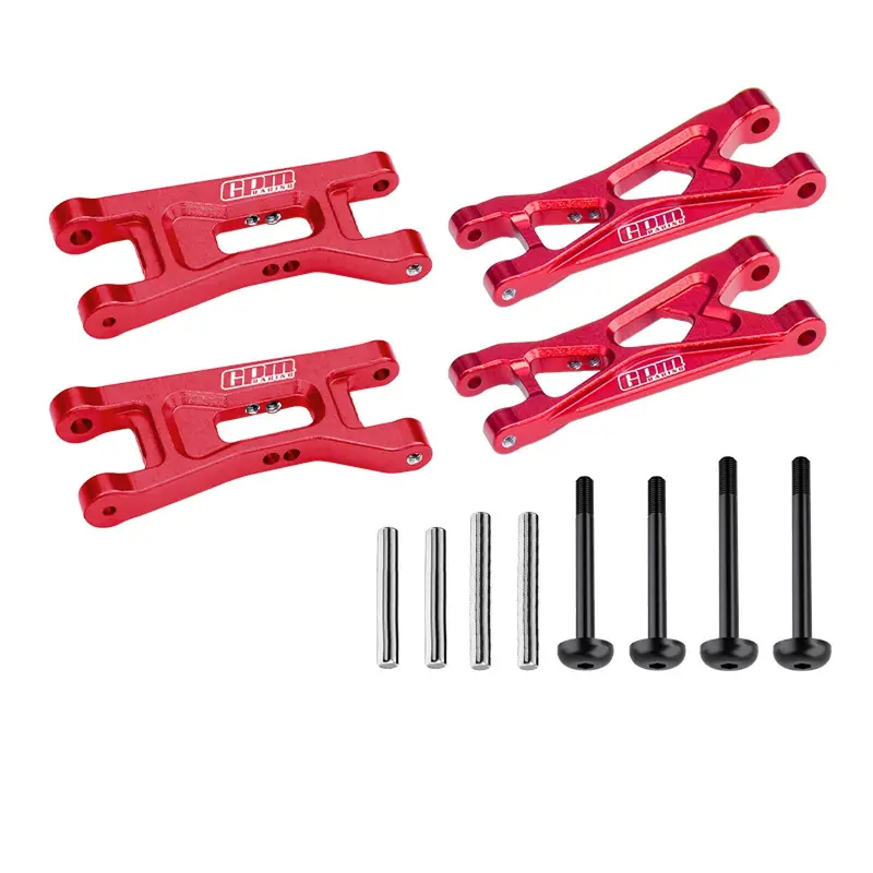 7075 Alloy Front & Rear Lower Arms Aluminium Upgrade Combo For Losi 1:24 Micro-B 2Wd Buggy Rtr-Los00007 / 1:28 Micro-T 2S 2Wd Rtr Stadium Truck-Los-1392 Upgrades - Red 1