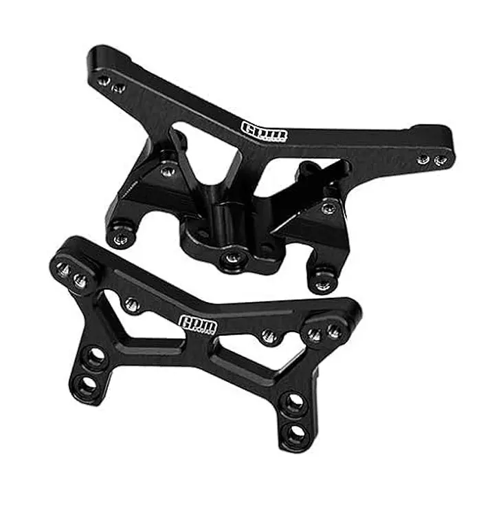 7075 Alloy Front & Rear Shock Tower Aluminium Upgrade Combo For Losi 1:24 Micro-B 2Wd Buggy Rtr-Los00007 / 1:28 Micro-T 2S 2Wd Rtr Stadium Truck-Los-1392 Upgrades - Black 1