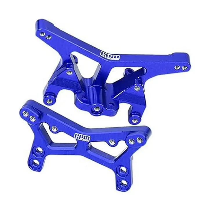 7075 Alloy Front & Rear Shock Tower Aluminium Upgrade Combo For Losi 1:24 Micro-B 2Wd Buggy Rtr-Los00007 / 1:28 Micro-T 2S 2Wd Rtr Stadium Truck-Los-1392 Upgrades - Blue 1