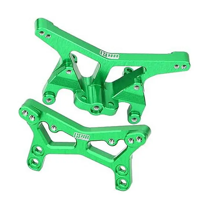 7075 Alloy Front & Rear Shock Tower Aluminium Upgrade Combo For Losi 1:24 Micro-B 2Wd Buggy Rtr-Los00007 / 1:28 Micro-T 2S 2Wd Rtr Stadium Truck-Los-1392 Upgrades - Green 1