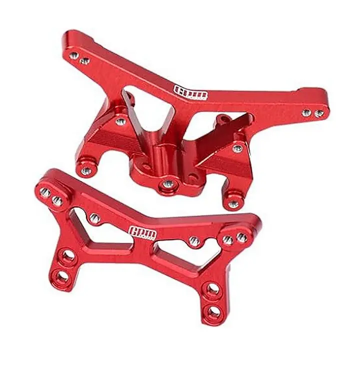 7075 Alloy Front & Rear Shock Tower Aluminium Upgrade Combo For Losi 1:24 Micro-B 2Wd Buggy Rtr-Los00007 / 1:28 Micro-T 2S 2Wd Rtr Stadium Truck-Los-1392 Upgrades - Red 1