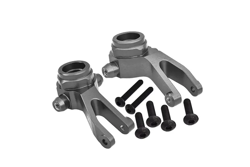 7075 Alloy Front Steering Block Knuckle Arms For Arrma 1:10 Granite / Big Rock / Senton / Vorteks / 1:8 Typhon Aluminum Upgrade Parts - Gray Silver 1