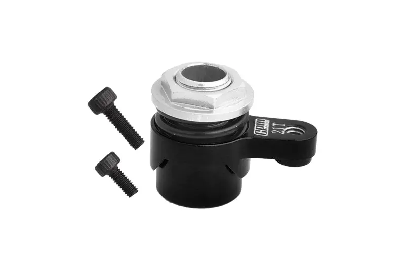 7075 Aluminum Alloy 21T Servo Saver Set Horn With Built-In Spring For Arrma 1/18 Granite Grom Mega 380 Brushed 4X4 Monster Truck Ara2102 Upgrade Parts - Black 1
