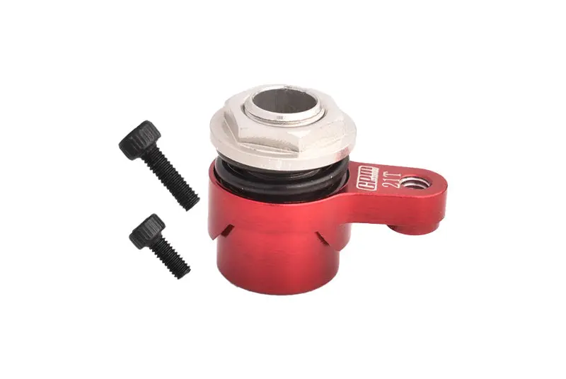 7075 Aluminum Alloy 21T Servo Saver Set Horn With Built-In Spring For Arrma 1/18 Granite Grom Mega 380 Brushed 4X4 Monster Truck Ara2102 Upgrade Parts - Red 1