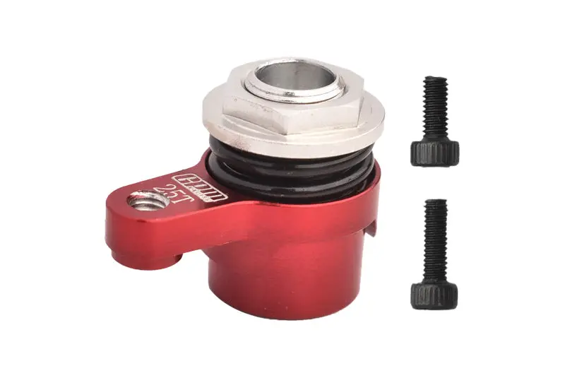7075 Aluminum Alloy 25T Servo Saver Set Horn With Built-In Spring For Arrma 1/18 Granite Grom Mega 380 Brushed 4X4 Monster Truck Ara2102 Upgrade Parts - Red 1