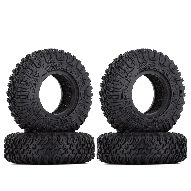 85*28Mm 1.55" Soft Rubber Terrain Wheel Tires For Rc Crawler Car Axial Ax90069 D90 Tf2 Tamiya Cc01 Lc70 Mst Jimny - 4Pc Set 1