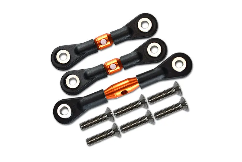 Alloy Completed Tie Rod With Screws For Tamiya 1/10 Rc Cars Tt-01 Tt-01D- 3Pc Set Orange 1