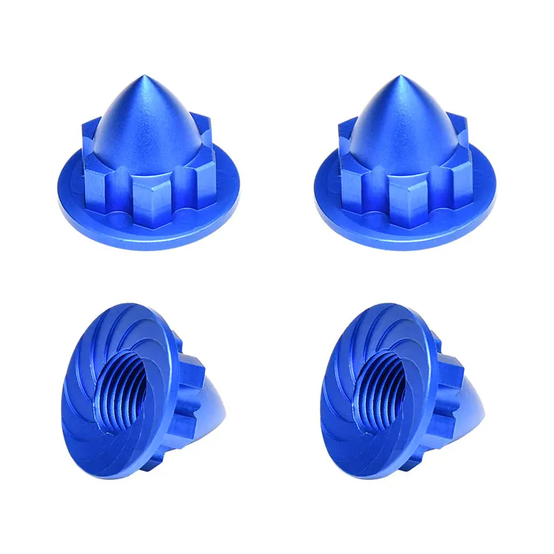 Aluminium 22Mm Wheel Cone Locker For Traxxas 1:5 X Maxx 6S / X Maxx 8S / Xrt 8S / 1:6 Funco Pro Scale Sand Car Upgrades - 4Pc Set Blue 1