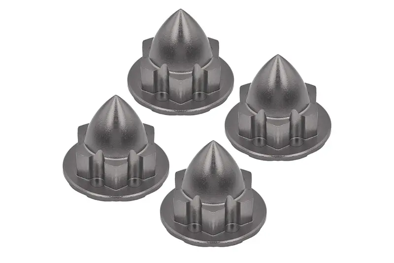 Aluminium 22Mm Wheel Cone Locker For Traxxas 1:5 X Maxx 6S / X Maxx 8S / Xrt 8S / 1:6 Funco Pro Scale Sand Car Upgrades - 4Pc Set Grey Silver 1