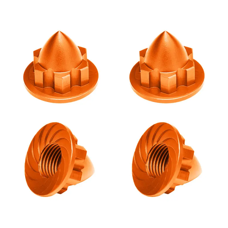 Aluminium 22Mm Wheel Cone Locker For Traxxas 1:5 X Maxx 6S / X Maxx 8S / Xrt 8S / 1:6 Funco Pro Scale Sand Car Upgrades - 4Pc Set Orange 1
