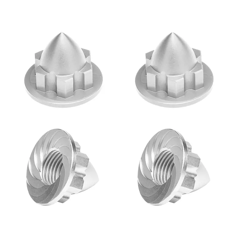 Aluminium 22Mm Wheel Cone Locker For Traxxas 1:5 X Maxx 6S / X Maxx 8S / Xrt 8S / 1:6 Funco Pro Scale Sand Car Upgrades - 4Pc Set Silver 1