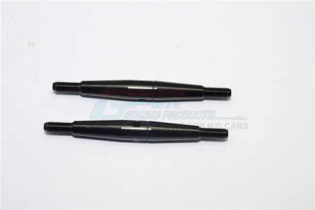 Aluminium 3Mm Clockwise And Anti Clockwise Turnbuckles (Total Length 50Mm - Both Side Thread 7.5Mm, Body 35Mm) - 1Pr Black 1