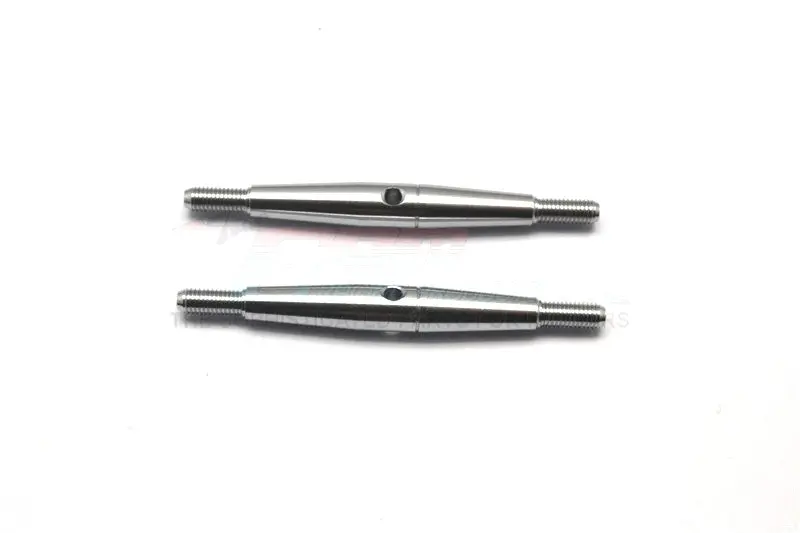 Aluminium 3Mm Clockwise And Anti Clockwise Turnbuckles (Total Length 50Mm - Both Side Thread 7.5Mm, Body 35Mm) - 1Pr Gray Silver 1