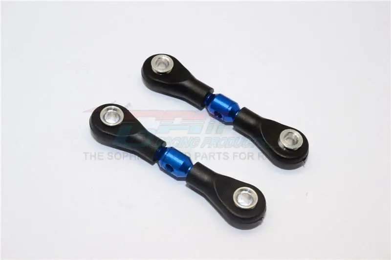 Aluminium 3Mm Clockwise And Anticlockwise Turnbuckles With 12.5Mm Long Plastic Ends & 5.8X3x6mm Balls (Total Length 43Mm-47Mm, From Hole To Hole 34Mm-38Mm) - 1Pr Blue 1