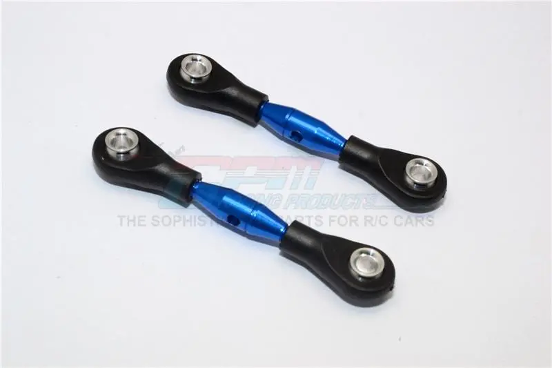 Aluminium 3Mm Clockwise And Anticlockwise Turnbuckles With 12.5Mm Long Plastic Ends & 5.8X3x6mm Balls (Total Length 50Mm-54Mm, From Hole To Hole 40Mm-44Mm) - 1Pr Blue 1