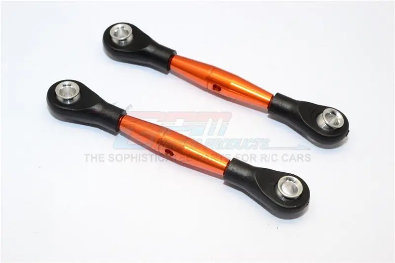 Aluminium 3Mm Clockwise And Anticlockwise Turnbuckles With 12.5Mm Long Plastic Ends & 5.8X3x6mm Balls (Total Length 59Mm-63Mm, From Hole To Hole 50Mm-54Mm) - 1Pr Orange 1