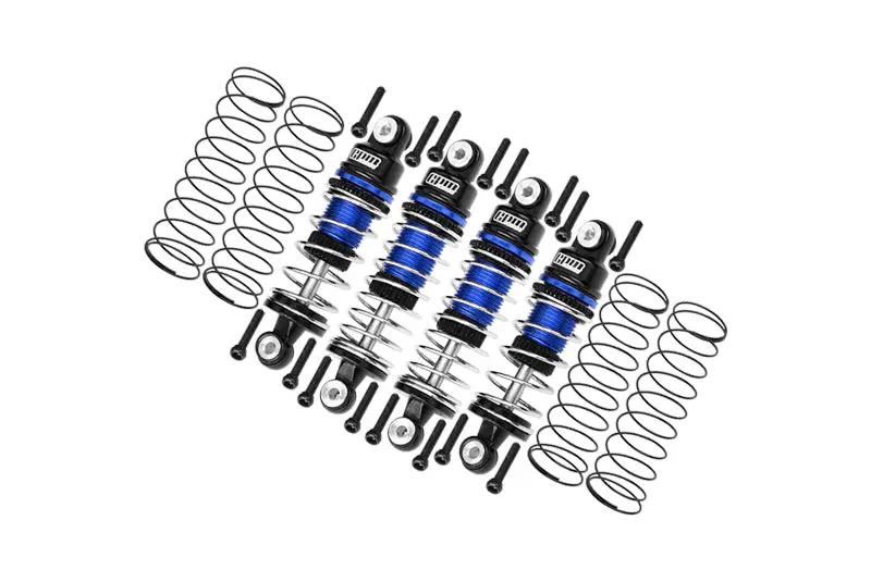 Aluminium 6061 Alloy Front (32Mm) & Rear (36Mm) Shock Set For Losi 1:24 Micro-B 2Wd Buggy Rtr-Los00007 / 1:28 Micro-T 2S 2Wd Rtr Stadium Truck-Los-1392 Upgrades - Blue 1