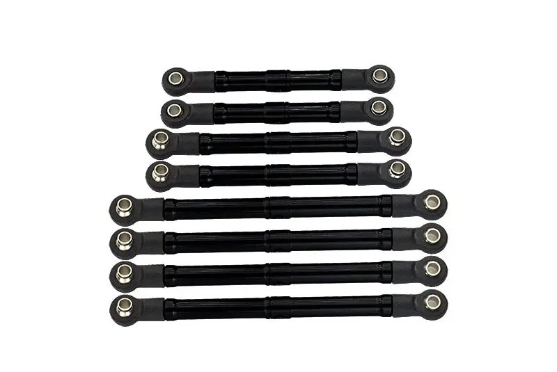 Aluminium 6061-T6 Adjustable Tie Rods Linkage For Traxxas 1:18 Trx4m Ford Bronco Crawler 97074-1 / Trx4m Land Rover Defender 97054-1 Upgrades - Black 1