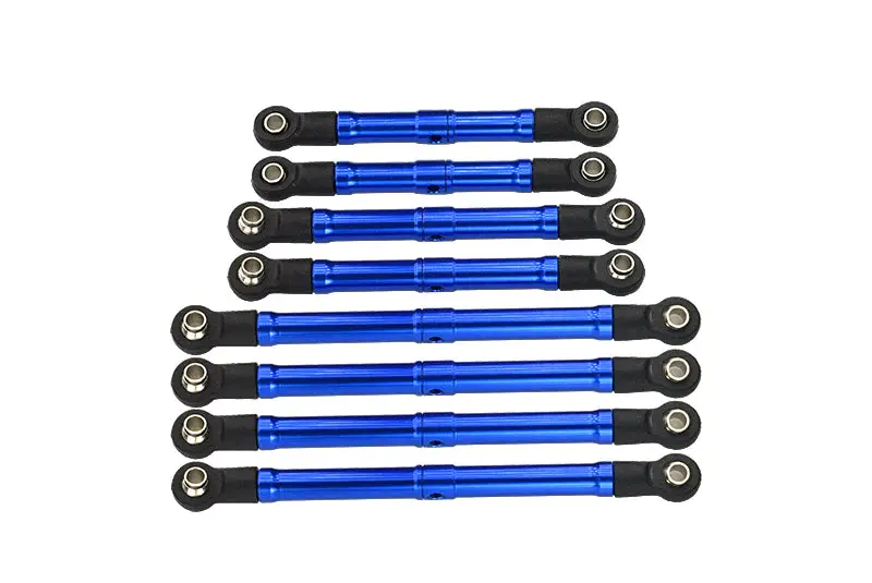 Aluminium 6061-T6 Adjustable Tie Rods Linkage For Traxxas 1:18 Trx4m Ford Bronco Crawler 97074-1 / Trx4m Land Rover Defender 97054-1 Upgrades - Blue 1