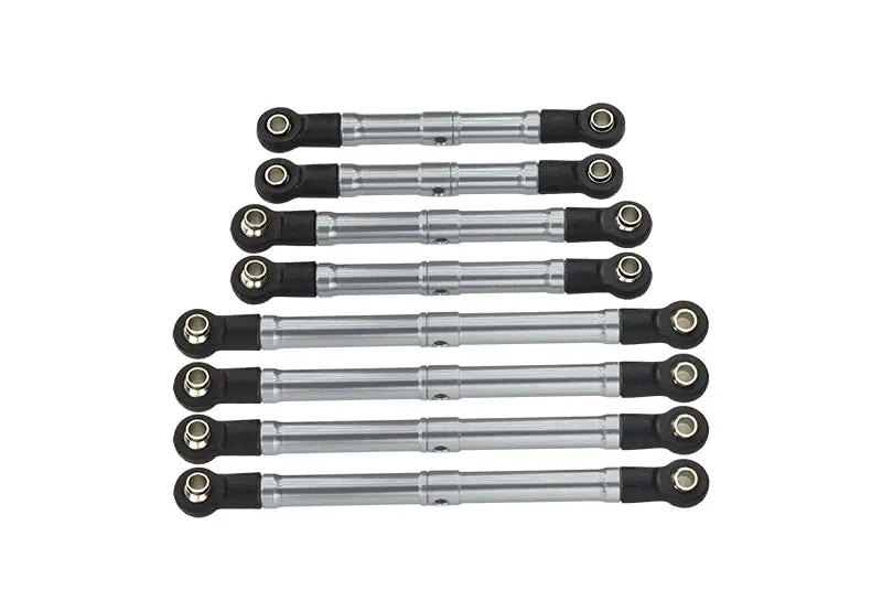 Aluminium 6061-T6 Adjustable Tie Rods Linkage For Traxxas 1:18 Trx4m Ford Bronco Crawler 97074-1 / Trx4m Land Rover Defender 97054-1 Upgrades - Silver 1