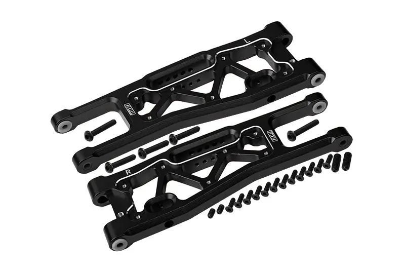 Aluminium 6061-T6 Front Lower Arms For Traxxas 1/8 4Wd Sledge Monster Truck 95076-4 - 23Pc Set Black 1