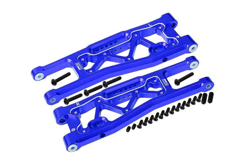 Aluminium 6061-T6 Front Lower Arms For Traxxas 1/8 4Wd Sledge Monster Truck 95076-4 - 23Pc Set Blue 1