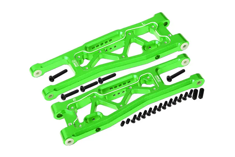 Aluminium 6061-T6 Front Lower Arms For Traxxas 1/8 4Wd Sledge Monster Truck 95076-4 - 23Pc Set Green 1
