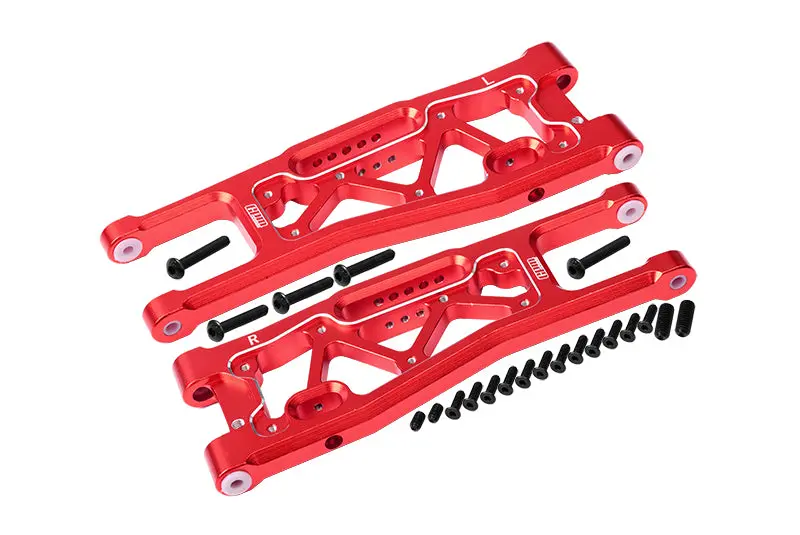 Aluminium 6061-T6 Front Lower Arms For Traxxas 1/8 4Wd Sledge Monster Truck 95076-4 - 23Pc Set Red 1