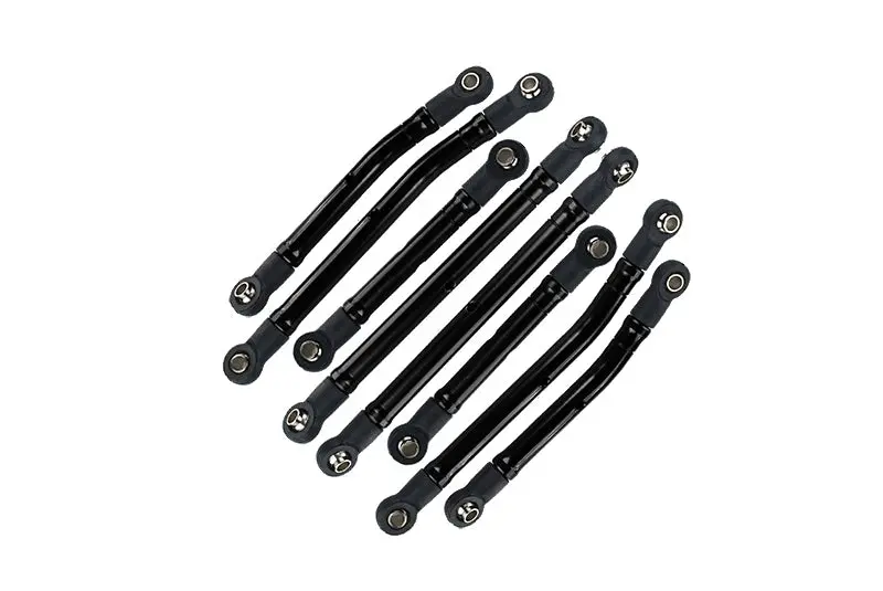 Aluminium 6061-T6 High Clearance Adjustable Links Tie Rod Linkages For Traxxas 1:18 Trx4m Ford Bronco Crawler 97074-1 / Trx4m Land Rover Defender 97054-1 Upgrades - Black 1