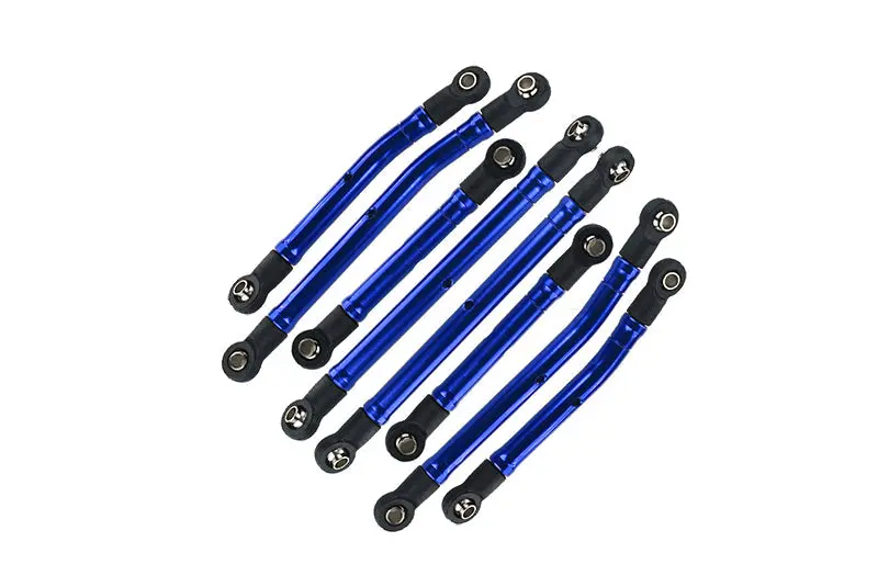 Aluminium 6061-T6 High Clearance Adjustable Links Tie Rod Linkages For Traxxas 1:18 Trx4m Ford Bronco Crawler 97074-1 / Trx4m Land Rover Defender 97054-1 Upgrades - Blue 1