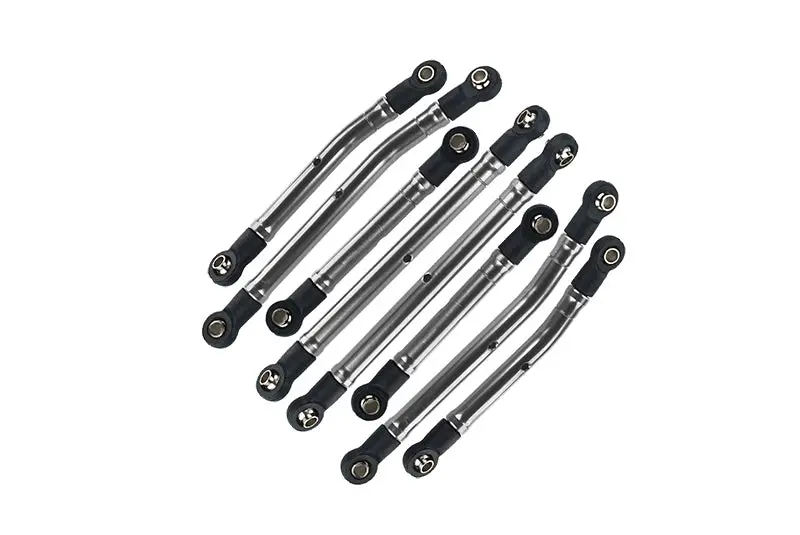 Aluminium 6061-T6 High Clearance Adjustable Links Tie Rod Linkages For Traxxas 1:18 Trx4m Ford Bronco Crawler 97074-1 / Trx4m Land Rover Defender 97054-1 Upgrades - Silver 1