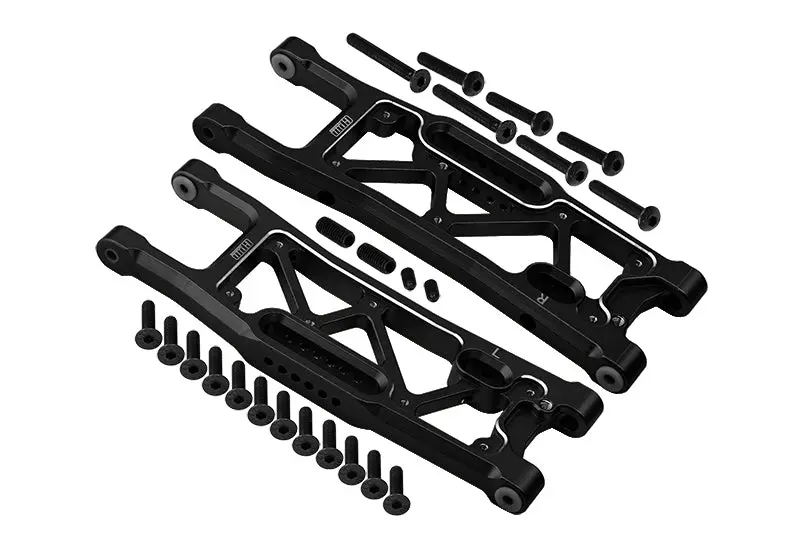 Aluminium 6061-T6 Rear Lower Suspension Arms For Traxxas 1/8 4Wd Sledge Monster Truck 95076-4 - 26Pc Set Black 1