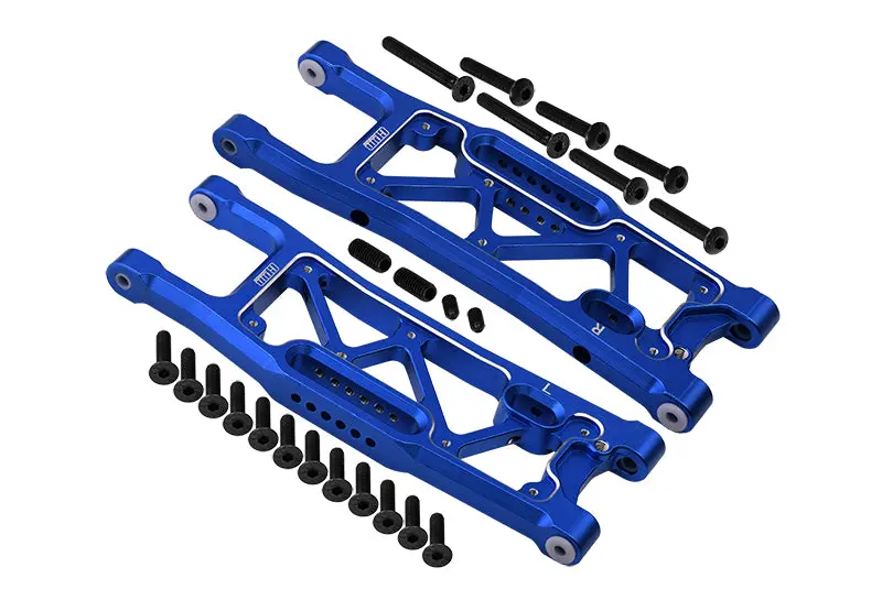 Aluminium 6061-T6 Rear Lower Suspension Arms For Traxxas 1/8 4Wd Sledge Monster Truck 95076-4 - 26Pc Set Blue 1