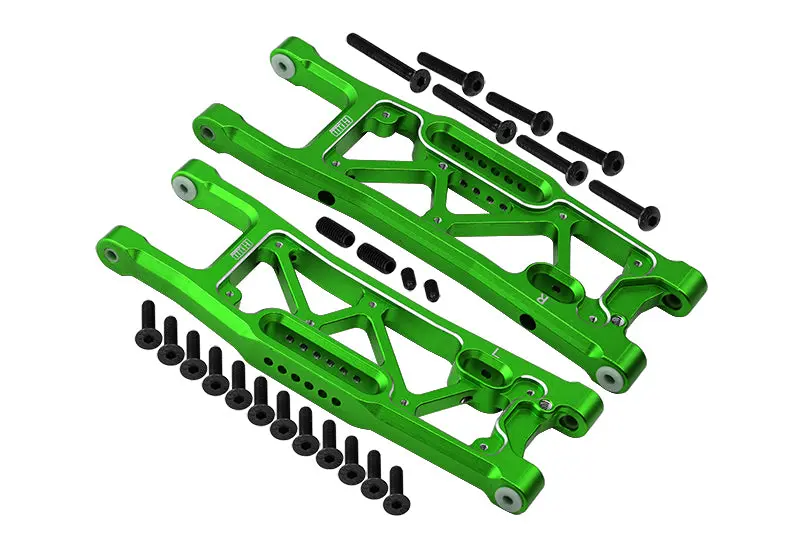 Aluminium 6061-T6 Rear Lower Suspension Arms For Traxxas 1/8 4Wd Sledge Monster Truck 95076-4 - 26Pc Set Green 1