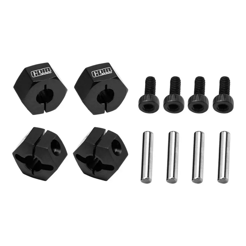 Aluminium 7075 Alloy Front And Rear Clamp Type Wheel Hub 12Mm For Traxxas 1:16 Mini Maxx 4Wd 107154-1 / Mini Xrt Vxl-3S 108076-1 Monster Truck Upgrades - Black 1
