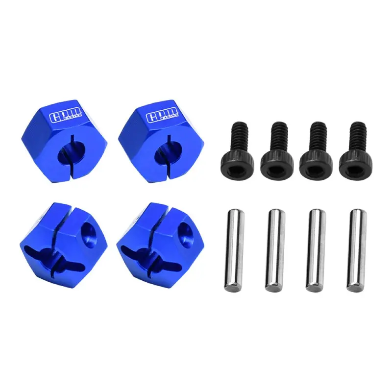 Aluminium 7075 Alloy Front And Rear Clamp Type Wheel Hub 12Mm For Traxxas 1:16 Mini Maxx 4Wd 107154-1 / Mini Xrt Vxl-3S 108076-1 Monster Truck Upgrades - Blue 1