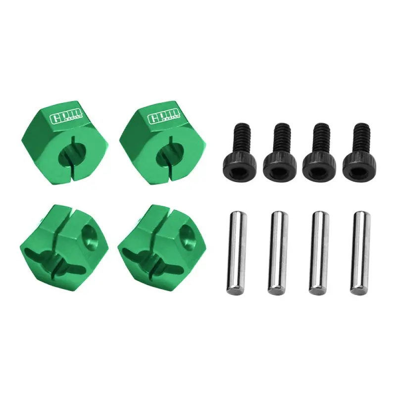 Aluminium 7075 Alloy Front And Rear Clamp Type Wheel Hub 12Mm For Traxxas 1:16 Mini Maxx 4Wd 107154-1 / Mini Xrt Vxl-3S 108076-1 Monster Truck Upgrades - Green 1