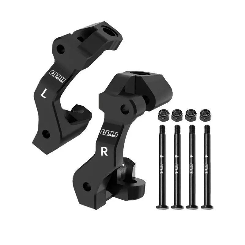 Aluminium 7075 Alloy Front Caster Blocks C-Hubs For Traxxas 1:16 Mini Maxx 4Wd 107154-1 / Mini Xrt Vxl-3S 108076-1 Monster Truck Upgrades - Black 1