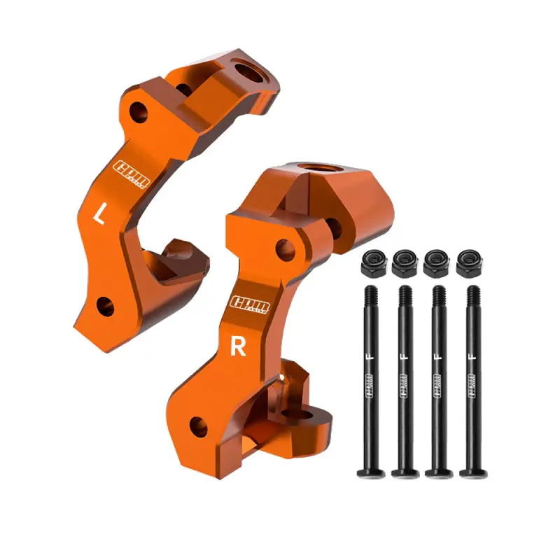 Aluminium 7075 Alloy Front Caster Blocks C-Hubs For Traxxas 1:16 Mini Maxx 4Wd 107154-1 / Mini Xrt Vxl-3S 108076-1 Monster Truck Upgrades - Orange 1