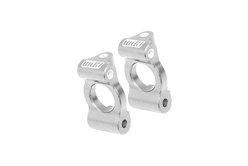 Aluminium 7075 Alloy Front Caster Blocks For Losi 1:24 Micro-B 2Wd Buggy Rtr-Los00007 / 1:28 Micro-T 2S 2Wd Rtr Stadium Truck-Los-1392 Upgrades - Silver 1