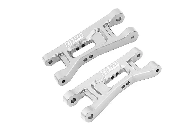 Aluminium 7075 Alloy Front Lower Arms For Losi 1:24 Micro-B 2Wd Buggy Rtr-Los00007 / 1:28 Micro-T 2S 2Wd Rtr Stadium Truck-Los-1392 Upgrades - Silver 1