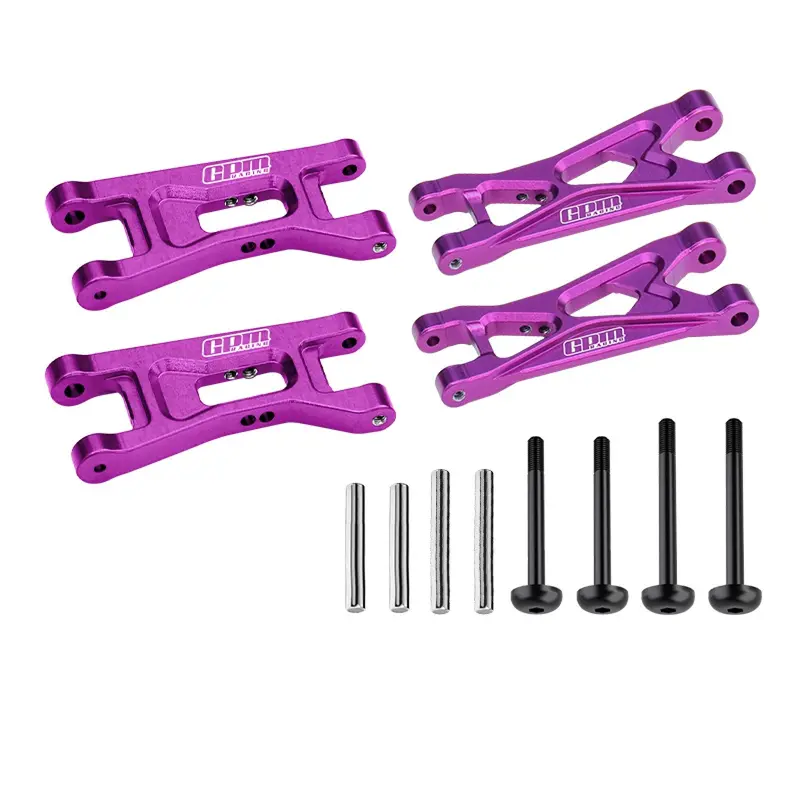 Aluminium 7075 Alloy Front & Rear Lower Arms Aluminium Combo Set For Losi 1:24 Micro-B 2Wd Buggy Rtr-Los00007 / 1:28 Micro-T 2S 2Wd Rtr Stadium Truck-Los-1392 Upgrades - Purple 1