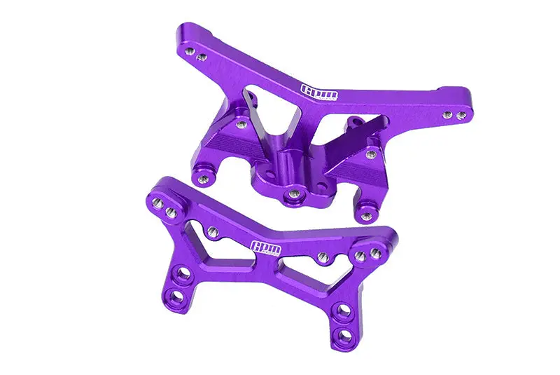 Aluminium 7075 Alloy Front & Rear Shock Tower Aluminium Combo Set For Losi 1:24 Micro-B 2Wd Buggy Rtr-Los00007 / 1:28 Micro-T 2S 2Wd Rtr Stadium Truck-Los-1392 Upgrades - Purple 1
